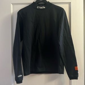 Heron Preston L/S black mock neck sz smalll